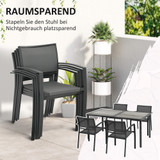 Set vrtnog namještaja sa stolom 150 × 87 × 72 cm i 4 stolice, siva