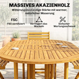 Set vrtnog namještaja stol 150 × 90 × 74 cm i 6 sklopivih stolica, akacija