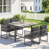 Set vrtnog namještaja od poli-ratana, stol i 4 stolice 108 × 108 × 72,5 cm, siva