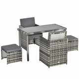 Set vrtnog namještaja od poli-ratana sa stolom 120 × 60 cm, siva
