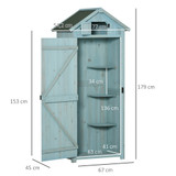 Vrtni ormar za alat od drveta 77 × 54,2 × 179 cm, svijetloplavi i zeleni