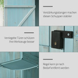 Vrtni ormar za alat od drveta 77 × 54,2 × 179 cm, svijetloplavi i zeleni