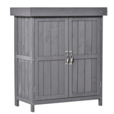 Vrtni ormar za alat s dvokrilnim vratima 74 × 43 × 88 cm, siva