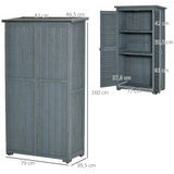 Vrtni ormar od jelovine s 3 police 87 × 46,5 × 160 cm, siva