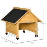 Drvena garaža za robotsku kosilicu 75 × 76 × 70 cm, žuta
