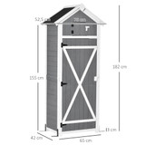 Vrtna kućica za alat od jelovine 78 × 52,5 × 182 cm, siva