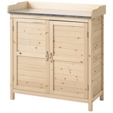 Vrtni ormar s 2 pretinca i radnom pločom 83 × 40 × 92 cm, prirodno drvo