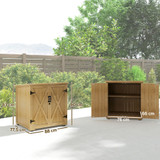 Vrtni ormar od drveta s dvokrilnim vratima 77,5 × 88 × 90 cm, prirodna boja