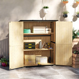 Vrtni ormar za alat s kosim krovom 140 × 74 × 173 cm, prirodno drvo