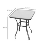Bistro stol od kaljenog stakla i metala 68,5 × 68,5 × 84 cm, crni