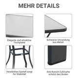 Bistro stol od kaljenog stakla i metala 68,5 × 68,5 × 84 cm, crni