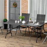 Sklopivi vrtni stol za 6 osoba 180 × 75,5 × 73 cm, tamnosiva