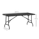 Sklopivi vrtni stol za 6 osoba 180 × 75,5 × 73 cm, tamnosiva