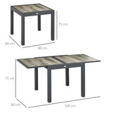 Vrtni stol na razvlačenje 80/160 × 80 × 75 cm, bež i siva