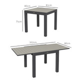 Vrtni stol na razvlačenje 81/162 × 80 × 75 cm, siva