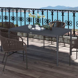 Vrtni stol od aluminija 145 × 90 × 74 cm, tamnosiva