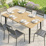 Vrtni stol sa otvorom za suncobran 150 × 90 × 73 cm, smeđi