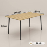Vrtni stol sa otvorom za suncobran 150 × 90 × 73 cm, smeđi