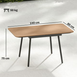 Vrtni stol za 6 osoba 140 × 80 × 75 cm, WPC ploča, boja tika