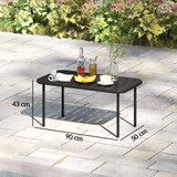 Pomoćni stol za vanjski prostor 90 × 50 × 43 cm, crni