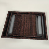 Sklopivi pomoćni stol od poli-ratana 60 × 41 × 41 cm, smeđi