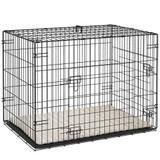 Transporter za pse sklopivi s 2 vrata 75 × 48,5 × 53 cm, crni
