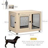 Transporter za pse s 2 vrata 94 × 60 × 71,5 cm, boja hrasta i crna