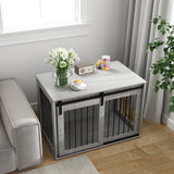 Transporter za pse s kliznim vratima 98 × 58 × 61 cm, siva