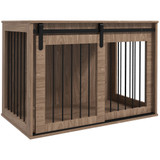 Transporter za pse s kliznim vratima i zasunom 98 × 58 × 61 cm, boja oraha