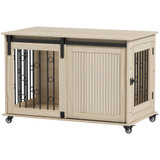Transporter za pse na točkićima s kliznim vratima 100 × 56 × 65 cm, hrast