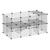 Ograda za male životinje s 36 panela 146 × 73 × 73 cm, crna