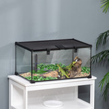 Terarijum za reptile s otvorom za hranjenje 50 × 30 × 25 cm, crni