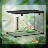 Terarij za reptile s termometrom 50 × 30 × 35 cm, crni