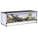 Terarij od aluminija s mrežom 120 × 40 × 40 cm, bijela, srebrna i crna
