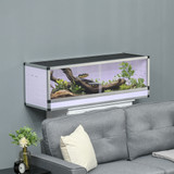 Terarij od aluminija s mrežom 120 × 40 × 40 cm, bijela, srebrna i crna