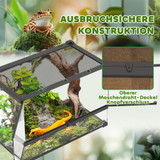 Stakleni terarij za reptile 50 × 30 × 35 cm, crni