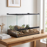 Stakleni terarij za reptile 50 × 30 × 35 cm, crni