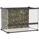 Stakleni terarij za gmizavce 48 l s ventilacijom 50 × 30 × 35 cm, crni