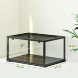 Terarij za gmizavce s kliznim vratima 60 × 45 × 32 cm, crni