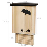 Set od 3 kućice za šišmiše 25 × 6 × 37,5 cm, drvo i crna