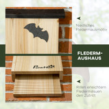 Set od 3 kućice za šišmiše 25 × 6 × 37,5 cm, drvo i crna