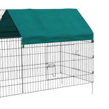 Ograda za male životinje s krovom, 4 vrata, 220 × 85 × 103 cm, zeleno-crna