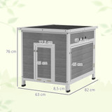 Kućica za patke od drveta s asfaltnim krovom 63 × 82 × 76 cm, svijetlosiva