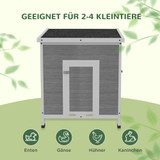 Kućica za patke od drveta s asfaltnim krovom 63 × 82 × 76 cm, svijetlosiva