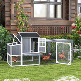 Kokošinjac s ograđenim prostorom za 3–4 kokoške 236,5 × 91 × 114 cm, siv