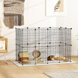 Modularna ograda za male životinje 120 × 60 × 80 cm, crna