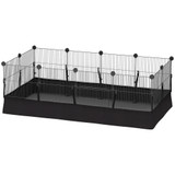 Ograda za male životinje s 12 panela 120 × 60 × 40 cm, crna