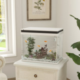 Akvarij 41 l s filterom, pumpom i LED osvjetljenjem 48 × 30 × 41 cm, bijeli