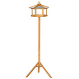 Hranilica za ptice na stalku 57,7 × 57,7 × 153 cm, prirodno drvo