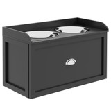 Podignuta hranilica za pse s 2 posude i ladicom 60 × 30 × 36 cm, crna